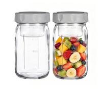 Genérico 2 Piece Salad Jar - Portable, Glass Jars for Food Storage, Meal Prep Containers with Sturdy Leak Proof Lids, Food Containers, Lunch Prep Jar, Oats Container Ideal for Kitchen Pantry Travel