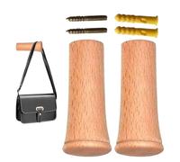 Generico 2-Piece Wooden Wall Hooks - Entryway Towel Rack and Rustic Storage Hanger for Bags, Hats, Backpacks, Scarves, Clothes, Towels, Kitchen, Bathroom, Bedroom, Living Room, Home Organization