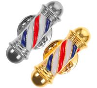 Genérico 2 Piezas Alfiler Creativo de Peluquería Diseño de Poste de Barbero Alfiler Decorativo para Suéter Pin de Seguridad para Hombres y Mujeres Regalo Vintage para Compañeros