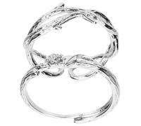 Genérico 2 Piezas Anillos de Ajustables Anillos para San Valentín Conjunto para Hombres y Mujeres Romántico y Chic