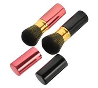 Genérico 2 Piezas brillo de labios women pegatinas maquillaje base maquinillas de afeitar pro pinceles maquillaje pinceis maquilhagem maquillaje en polvo brocha para polvo compacto aluminio