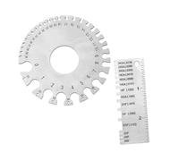 Genérico 2 piezas Calibrador Doble Cara Acero Inoxidable Medidor Espesor Metal y Alambre Inspección Precisa para Soldadura Hoja y Redondo