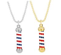 Genérico 2 piezas Collar Giratorio de Lámpara para Salón de Peluquería Colgante Único para Mujer y Hombre Accesorio Resistente y Cómodo de Dorado y Plateado