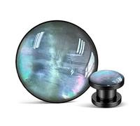 Genérico 2 Piezas Concha Abulón Natural & Acero Inoxidable Túneles 8-25mm, Polea Dilatador de Perforación - Plugs Perforados Joyas Stretching(A-Black,14mm (9/16"))