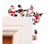 Genérico 2 piezas decoración Navidad madera marco esquina puerta esquina Papá Noel, 23 x 13,2 cm decoración del marco de la puerta de Navidad, decoración de puertas de Navidad para dormitorio, oficina