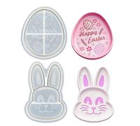Generico 2 piezas Easter Decoration Craft, Rabbit Egg Shaped Storage Tray Mold, for Holiday Wedding Party Table Room Home Dinner