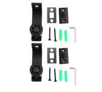 Genérico 2 Piezas Guía de Piso Ajustable para Puerta de Granero Guía Inferior Montada Pared con Rodillos Dobles Diseño Empotrado de Riel y Herrajes de Suelo de Puertas Correderas