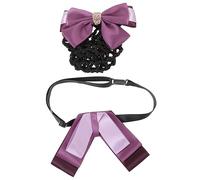 Genérico 2 Piezas hair clips horquillas moño alfileres horquilla mechero pitillera mecheros poli cepillo secador de pelo rulos clips de moño redecilla para el pelo de ballet tela Púrpura