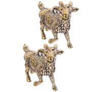 Genérico 2 Piezas Llavero Decorativo de Latón Colgante de Cabra Dorado, Diseño Compacto y Alta Dureza, Ligero y Resistente para Trabajos DIY y Uso Diario