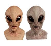 Genérico 2 Piezas Máscaras Alienígenas de Halloween, Máscaras Realistas Alienígenas de Cabeza Completa, Máscaras Realistas Alien Disfraz de Halloween Accesorios Accesorios de Cosplay para Adultos