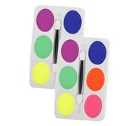Genérico 2 Piezas Pintura Facial Color De La Cara Humana Acabado De Maquillaje Color Facial Pintura De Cara De Pinceles Para Pintar La Cara Face Painting Kit Caja De Plástico