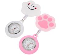 Genérico 2 Piezas Relojes de Bolsillo para Mujer con Cuerda Retráctil Diseño Decorativo Adorable para Enfermeras y Doctoras Reloj Colgante Práctico y Ligero Regalo Funcional y Elegante