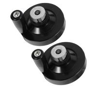 Genérico 2 Piezas Rueda Manual de Resina con Manija Giratoria, 2,5 Pulgadas | Agujero de 5/16, Diseño Circular con Tornillo Superior, Acabado Negro Liso