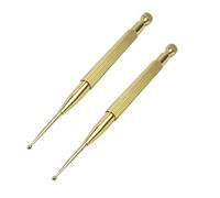 Genérico 2 Piezas sonda de punto auricular de latón sonda de punto de oído de hospital sonda de punto de oído doméstico punta de prueba del oído Golden