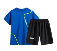 Genérico 2 Piezas Traje Deportivo para Niños,Conjunto Verano Niños Bebé Ropa Conjunto Chándal de manga corta camiseta y pantalones cortos dos niño Primavera