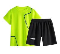 Genérico 2 Piezas Traje Deportivo para Niños,Conjunto Verano Niños Bebé Ropa Conjunto Chándal de manga corta camiseta y pantalones cortos dos niño Primavera
