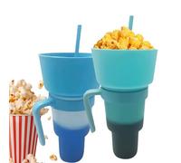 Genérico 2 Snack and Drink Combo Cup, 32oz Stadium Tumbler 2 En 1 Para Palomitas De Maíz, Dulces, Papas Fritas Y Otros Refrigerios, Recipiente Para Bebidas Con Pajita, Ver Películas Y Deportes