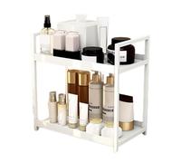 Genérico 2 Tier Desktop Shelf - 11.81 Inch Space Saving Organizer Rack | Iron PP Durable Storage Stand - Easy Assembly Design Keeps Desk Tidy Ideal for Skincare Office Supplies Home Wôrkspace Use