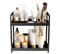 Genérico 2 Tier Desktop Shelf - 11.81 Inch Space Saving Organizer Rack | Iron PP Durable Storage Stand - Easy Assembly Design Keeps Desk Tidy Ideal for Skincare Office Supplies Home Wôrkspace Use