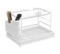 Genérico 2-Tier Space Saving with Utensil Holder, Large Dish Drying Rack For Countertop, Dish Racks For Kitchen Counter,Sink Home Apartment Dorm Pantry Cup Mug Cutlery Sponge Tray Plate Organization