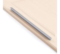 Genérico 2 tiradores de aluminio negro en forma de L para puerta y cajón, para armario de cocina, con tornillos, de 1 metro de largo, para puerta, cajón y mueble (níquel, agujero central de 320 mm).