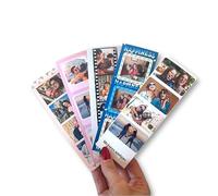 Genérico 2 Tiras de Fotos Fotomatón Personalizadas. 5 Modelos a alegir. Imantada si lo deseas. 5x15,2 cm. Impresión térmica Calidad Profesional (Retro Pink)