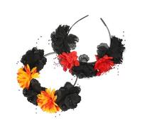 Genérico 2 Tocados De Halloween Cinta Para El Pelo Con Flores Rosas Diadema Para Mujer Accesorios Para El Cabello De Halloween Diadema De Moda