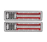 Genérico 2 Uds 24V Rojo Blanco Giro Ámbar Luz Que Fluye 30cm Señal Trasera Adecuada Para Coches Camiones Remolques ntermitentes Laterales