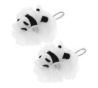 Genérico 2 Uds Esponja De Baño De Panda Suave Y Gentil Para Niños Esponja De Baño De Puf De Malla Bonita Esponja Exfoliante De Ducha Para Bebés Y Niños Pequeños Piel De Niños