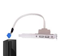 Genérico 2 USB Adapter, Motherboard Extension Cable, 9 Pin Connector with Rear Panel, Internal Port Expansion, Computer Cable Assembly with Shielded Wiring, PC Accessory Kit for Desktop Build