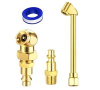 Generico 2-Way Connection Fill Kit, Metal Fittings Hose Connector, Practical Inflator Closed Ball for Pressure Resistant of 250PSI, Cars Bikes Motorcycles