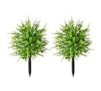 Genérico 20 Inch Artificial Eucalyptus Garden Stake, UV Resistant Faux Greenery Bush, Outdoor Yard Decor for Patio, Lawn, Pathway, Porch
