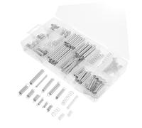 Genérico 200 Piezas conjunto de primavera resorte resistente Kit de resortes pequeños resortes para manualidades resortes de servicio pesado mini resortes acero para muelles Silver