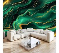 Genérico 200 x 140 cm Papel Pintado Pared Panorámico Abstracción De Arte Fluido Textura De Mármol Verde Oscuro decoración de pared Póster Gigante de Pared Personalizado 3D Para Salón Dormitorio