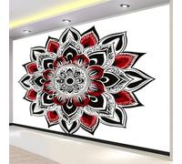 Genérico 200 x 140 cm Papel Pintado Pared Panorámico Espiritualidad Geometría Mandala Gris decoración de pared Póster Gigante de Pared Personalizado 3D Para Salón Dormitorio