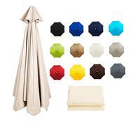 Genérico 200cm 230cm 250cm 270cm 300cm 350cm Toldo de Recambio de Sombrilla Protección UV Cubierta de Repuesto para Sombrilla para Patio Piscina Mercado Césped 6/8 Varillas(White,2.7m/6ribs)