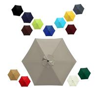 Genérico 200cm 230cm 250cm 270cm 300cm 350cm Toldo de Recambio de Sombrilla UV Protección Cubierta de Repuesto para Sombrilla Impermeable para Patio Exteriores Jardín(Top Color,2.30m/6ribs)