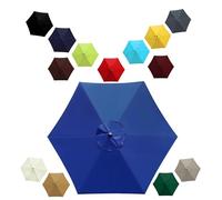 Genérico 200cm 230cm 250cm 270cm 300cm 350cm Toldo de Recambio de Sombrilla UV Protección Cubierta de Repuesto para Sombrilla Impermeable para Patio Exteriores Jardín(Blue,2.7m/6ribs)