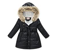 Genérico 2024 - Bebé Niños Niñas Invierno Grueso Cálido A Prueba del Viento Con Capucha Abrigo Outwear Chaqueta Ropa Abrigos Largos Para Niñas Vestidas, Le Noir, 2-3 años