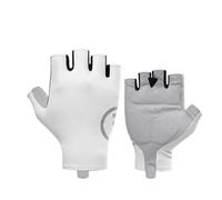Genérico 2024 Guantes de Ciclismo con Dedos completos for Hombre, compatibles con Giant, Forro Polar Acolchado con Gel for otoño Invierno en Carretera y MTB(White Half,M-EU)