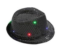 Genérico 2024 - Luz de lentejuelas unisex para fiesta, sombrero para arriba y baile, colorido intermitente, gorras de béisbol, compatible con moto de mediados de temporada, Le Noir, Talla única