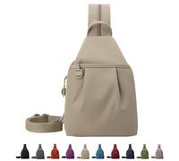 Genérico 2025 Backpack Chest Bag Double Zipper Large Capacity, Crossbody backpack switchable, Adjustable Strap, Oxford Fabric, Street Lite Chic Versatile Travel Bags (Khaki)
