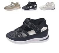 Genérico 2025 Bomre Orthopedic Sandals, Bomre Orthopedic Slip on Shoes Women, Hollow Out Closed Toe Platform Wedges for Women (Black,37)