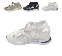 Genérico 2025 Bomre Orthopedic Sandals, Bomre Orthopedic Slip on Shoes Women, Hollow Out Closed Toe Platform Wedges for Women (White,42)