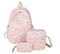 Genérico 2025 Bow Backpack for Girls,3PCS Set Pink Bow Backpack for School,Preppy Backpacks With Bows (Pink,Grande)