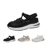 Genérico 2025 New Bomre Shoes Bomre Orthopedic Sandals summer Platform Wedge Hollow-Out Closed Toe Platform Wedge Sneaker (1PCS/C,41)