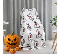 Genérico 2025 New Halloween Ghost Reading Blanket, 50 x 60'' Lightweight Cozy Bed Blanket, Soft Throw Blanket for Couch Sofa, Suitable for All Seasons - Cute Halloween Book Throw Blanket