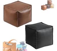 Genérico 2025 New Stuffable Cushion Bag-Unstuffed Pouf Ottomans-16 Inch Faux Leather Storage Ottoman-Decorative Footrest for Living Room & Bedroom, Multi-Functional Storage Solution (Set 2)