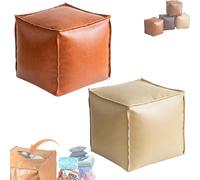 Genérico 2025 New Stuffable Cushion Bag-Unstuffed Pouf Ottomans-16 Inch Faux Leather Storage Ottoman-Decorative Footrest for Living Room & Bedroom, Multi-Functional Storage Solution (Set 5)