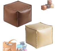 Genérico 2025 New Stuffable Cushion Bag-Unstuffed Pouf Ottomans-16 Inch Faux Leather Storage Ottoman-Decorative Footrest for Living Room & Bedroom, Multi-Functional Storage Solution (Set 6)